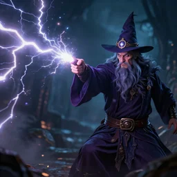 wizard shooting lightning bolts