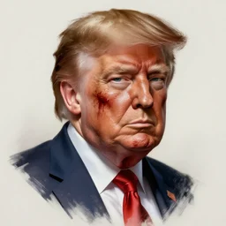 portrait of Duke Nukem as Donald Trump, bloody, intricate, headshot, highly detailed, digital painting, artstation, concept art, sharp focus, illustration, art by artgerm and greg rutkowski and alphonse mucha