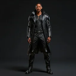 a full length portrait of cyberpunk will smith, grim - lighting, high - contrast, intricate, elegant, highly detailed, digital painting, artstation, concept art, smooth, sharp focus, illustration