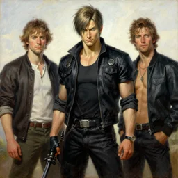 chris redfield, painting by gaston bussiere, craig mullins, j. c. leyendecker, tom of finland