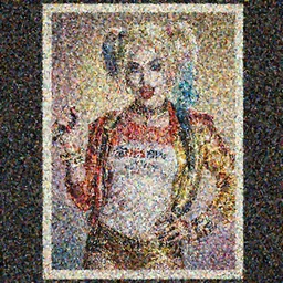a vintage pinup photo poster of lady gaga as harley quinn,