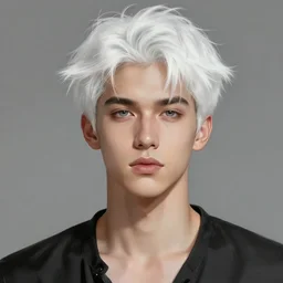 handsome young man, fringy white hair, clean shaven, by jeremy mann, by greg rutkowski, by noah bradley, digital painting