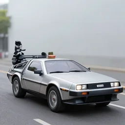 delorean as a parade float