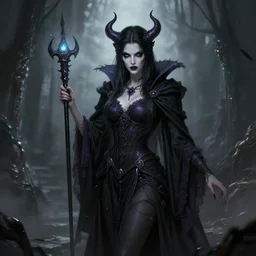 Concept Fantasy Artwork of a Cruel Sorceress