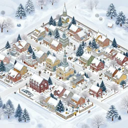 winter town of a top down game