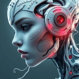 a beautifull white cast futuristic biomechanical humanoid woman side portrait with pretty face in intricate detailed color smashing fluid oilpaint, melting wax, thin fractal tendrils, futuristic digital painting, cyberpunk, 8 k, hyper detailed, octane render, concept art, by peter mohrbacher, by wlop, by ruan jia