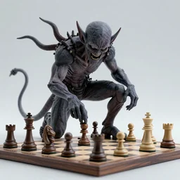 cthulhu playing chess, hyper realistic, octane render, 4 k