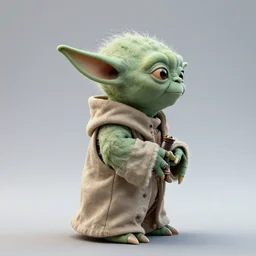 3 d render of jason statham as yoda from profile