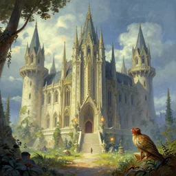 elven palace by greg rutkowski and james gurney.