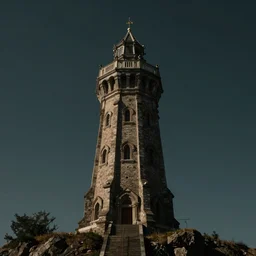 a tower on the edge of forever, fantasy, hyper realistic, dramatic lighting, cinematic, 35mm lens, 2k,