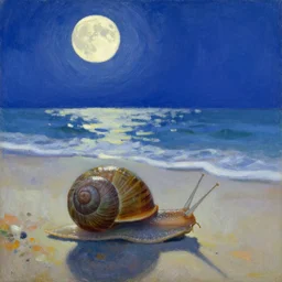 a snail on the beach under the moon, by chaim soutine