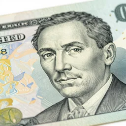 Close up of banknote with David Mitchell, Intaglio