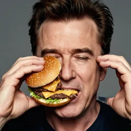 kevin bacon's face merged with a cheeseburger