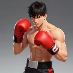 demon hero, made by Tomohiro Shimoguchi,Stanley Artgerm Lau, WLOP, Rossdraws, Ryō Akizuki,boxing gloves ,ArtStation, CGSociety