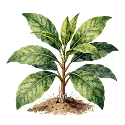 plant in transhumanism vintage botanical illustration style