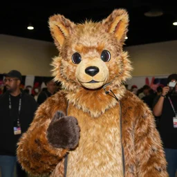 snoop dog wearing a fursuit without the head mask at a furry convention, 4 k flash photography