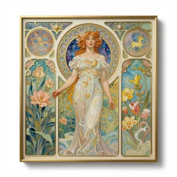 dreamlike royal garden fantasycore, glossy painting, Art Nouveau Cosmic 4k Detailed Matte Illustration featured on Getty Images ,CGSociety, Jade and Carrot orange color scheme, Pastiche by Marc Simonetti, Pastiche by Cedric Peyravernay