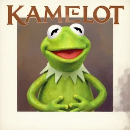 photographic painting of kermit the frog, kamelot album cover, by stefan heilemann, trending on artstation