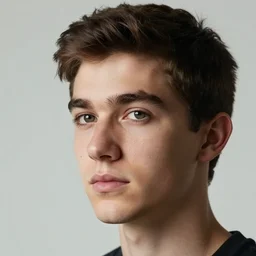 a portrait of a young headhead man, by david palumbo
