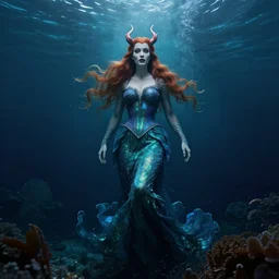 Trump as Ursula the sea witch underwater, 8k, professional photography, cinematic shot, dark, smoke