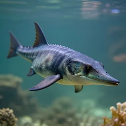 high quality presentation photo of a plesiosaurus, photography 4k f1.8 anamorphic bokeh 4k Canon Nikon