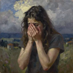 chorar por tudo que se perdeu, por tudo que não foi e podia ser, oil on canvas by Isabella Katiana