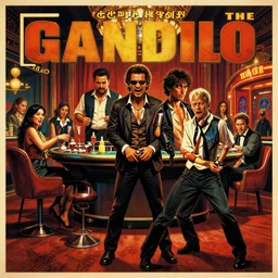 poster for the film, the general and the bandit go to steal at the casino, art for the film in color, art in 4 k