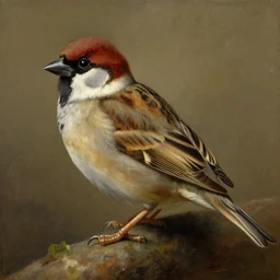 sharp focus, art by diego velazquez, concept art, an oil paiting of a sparrow, illustration, artstation, highly detailed, oleo