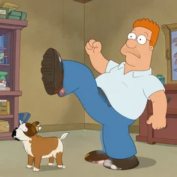 Hank Hill kicking someone in the neck