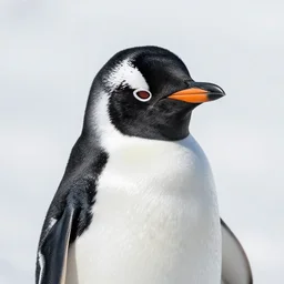 Photo of a penguin wearing a ushanka. 24mm sigma lens