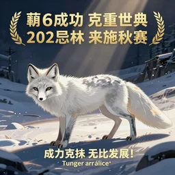 The successful hunt of the last arctic fox, anime key visual, epic digital art