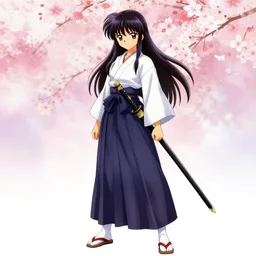 a full body portrait of a samurai girl in hakama with sword, sakura wars background, sakura wars design, taisho roman, intricate complexity, concept art, by wlop, krenz cushart, kyoto animation. cinematic dramatic atmosphere, sharp focus