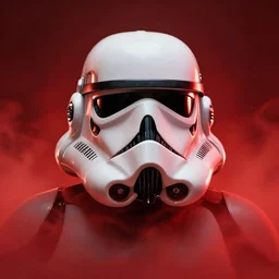 general grievous from star wars head coming out of a red mist, trending on artstation, profile pic, centered, accurate anatomy, highly detailed, digital art,