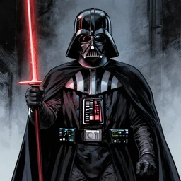 darth vader in the style of the sandman by neil gaiman