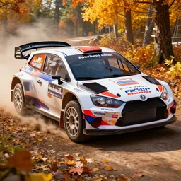 wrc rally car, design 3 dmax vray maya pixar unreal 5, hyperrealistic, octane render, dynamic lighting, intricate detail, harvest fall vibrancy, cinematic beeple, by thomas kinkade global illumination ray tracing hdr