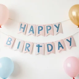 a banner that says happy birthday
