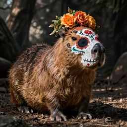 capybara day of the dead style