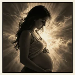 motherhood, illustration, concept art, dramatic lighting, emotional, blunt borders, rule of thirds