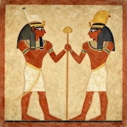 ancient egyptian painting of ugandan knuckles