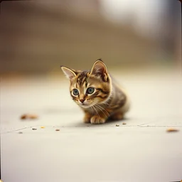 cat as a caterpillar, kodak photo, muted colors, depth of field