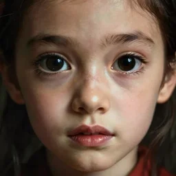 creepy face with big black eyes
