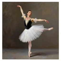 beautiful oil painting of walter white in a ballerina outift