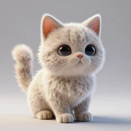 a beautifull intricate cute 3 d cat made of long fractal fur, unreal engine, wide shot, by octane render by ellen jewett