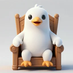 a giant dodo sitting on a throne