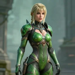 elizabeth from bioshock infinite in green, photorealism, artbreeder