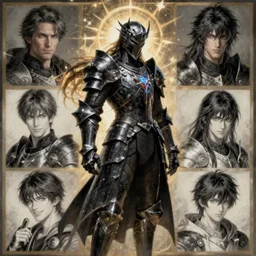 a hellish knight paladin, black armor, flowing backlit hair, beautifully designed character, award winning collaborative painting by geg ruthowski, alphonse murac, craig mullins, ruan jia, wlop, yoji shinkawa, collaborative artwork, exquisitely high quality and detailed