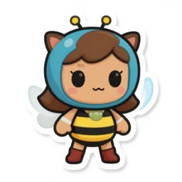 cute miss mascot abra abra abra super hero sticker art, cronobreaker, beeple game icon