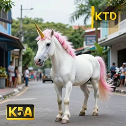photo of a unicorn wandering the streets of philippines, award - winning photograph, national geographic, 8 k uhd