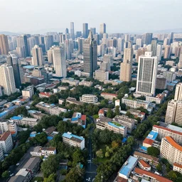 big chinese overgrown city