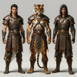 were tiger warrior, wearing tribal armor concept, full body concept, beksinski, ruan jia, edward hooper, jan van eyck